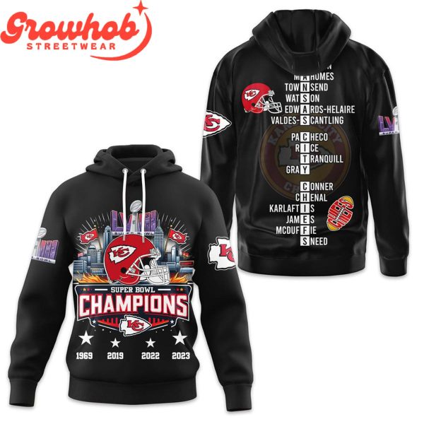 Kansas City Chiefs Super Bowl Champions 2024 Hoodie Shirts Black