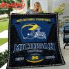 Michigan Wolverines National Champions 2023 Blue Fleece Blanket Quilt