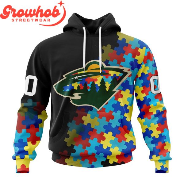 Minnesota Wild Autism Awareness Support Hoodie Shirts