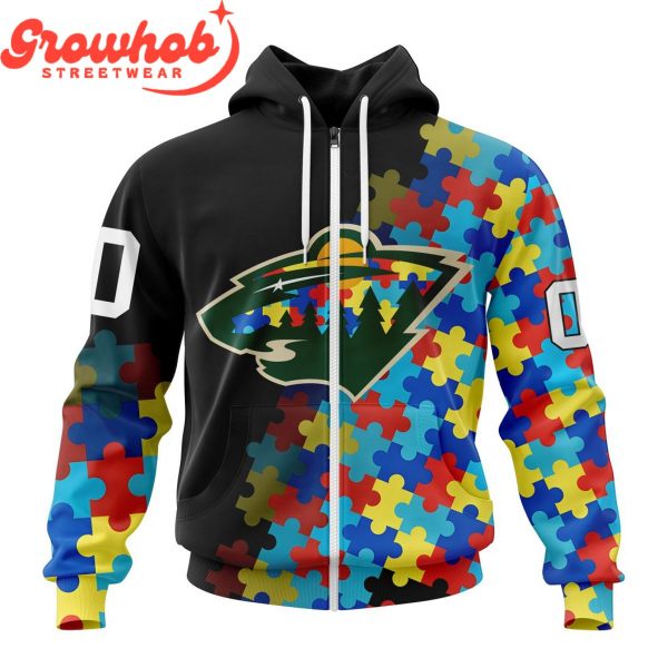 Minnesota Wild Autism Awareness Support Hoodie Shirts