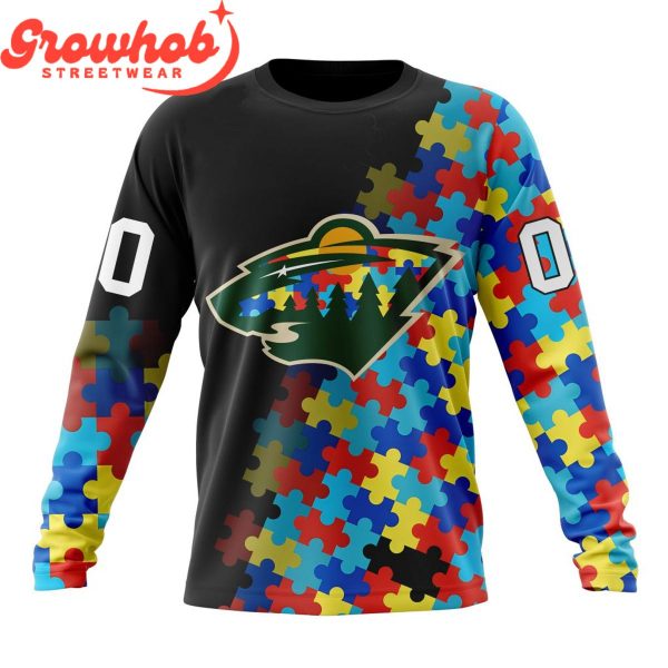 Minnesota Wild Autism Awareness Support Hoodie Shirts