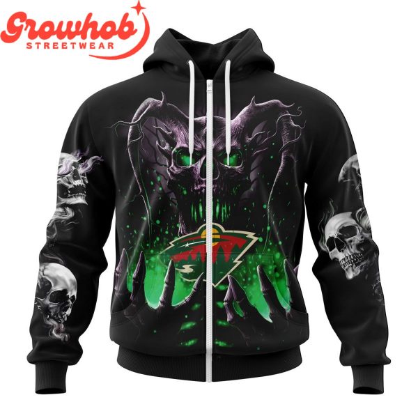 Minnesota Wild Skull Art Demon Hoodie Shirts