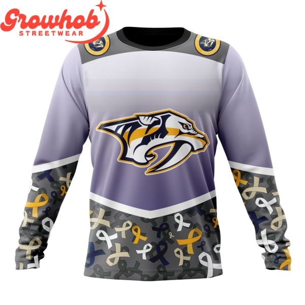 Nashville Predators Fights Again All Cancer Hoodie Shirts