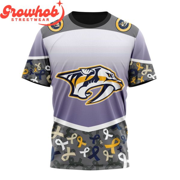 Nashville Predators Fights Again All Cancer Hoodie Shirts