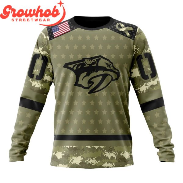 Nashville Predators Military Appreciation Fan Personalized Hoodie Shirts