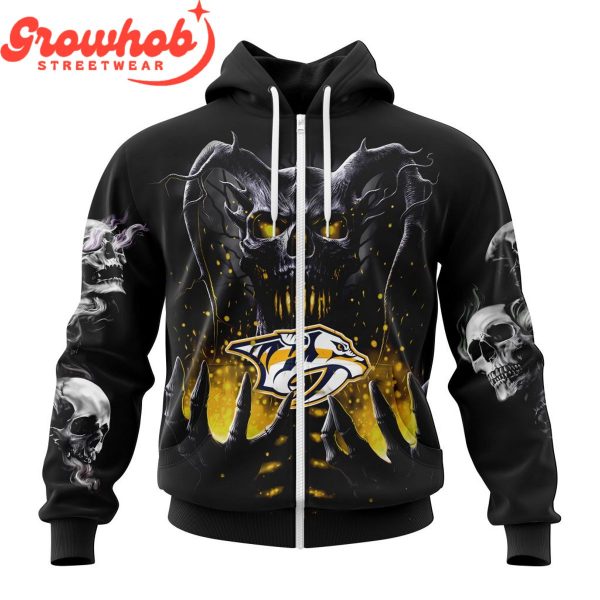 Nashville Predators Skull Art Demon Hoodie Shirts