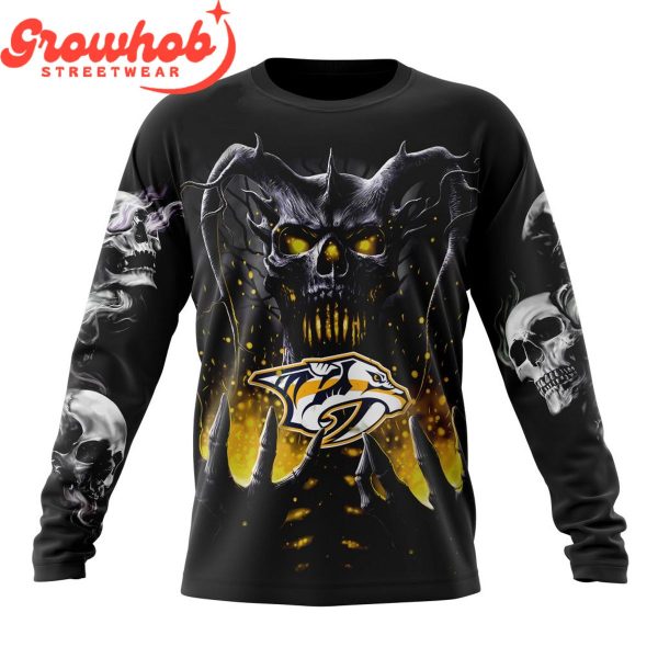 Nashville Predators Skull Art Demon Hoodie Shirts