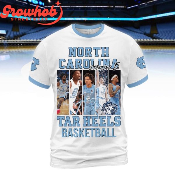 North Carolina Tar Heels Basketball Fan Love Starting 5 Hoodie Shirts White