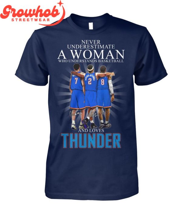 Oklahoma City Thunder Never Underestimate Woman Love Thunder T-Shirt