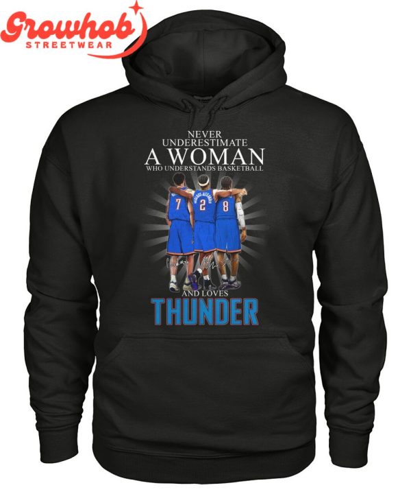 Oklahoma City Thunder Never Underestimate Woman Love Thunder T-Shirt