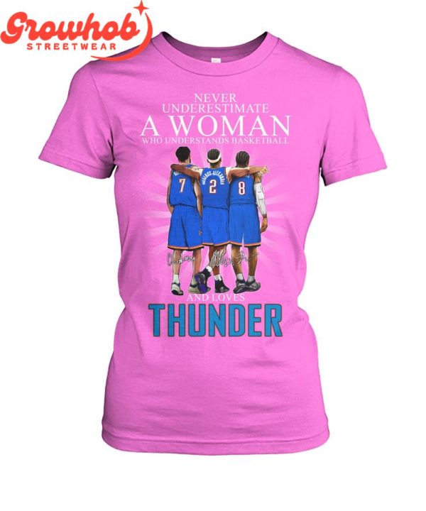 Oklahoma City Thunder Never Underestimate Woman Love Thunder T-Shirt