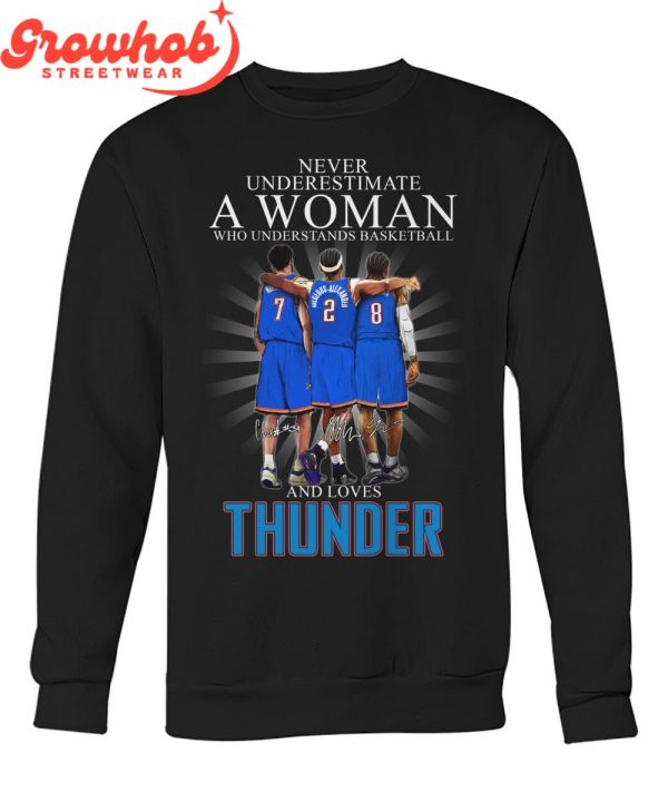 Oklahoma City Thunder Never Underestimate Woman Love Thunder T-Shirt