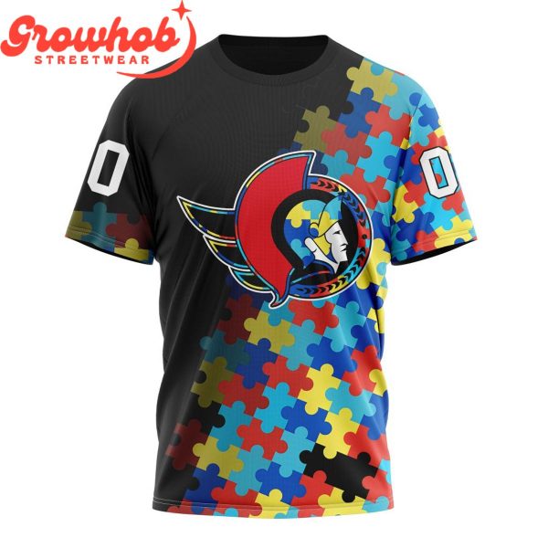 Ottawa Senators Autism Awareness Support Hoodie Shirts