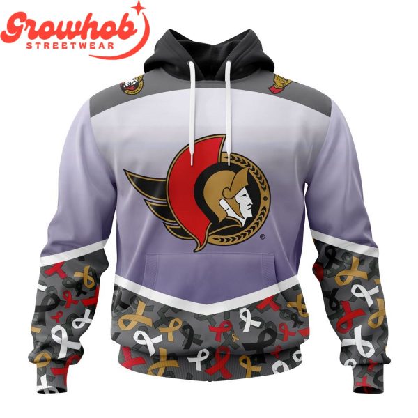 Ottawa Senators Fights Again All Cancer Hoodie Shirts