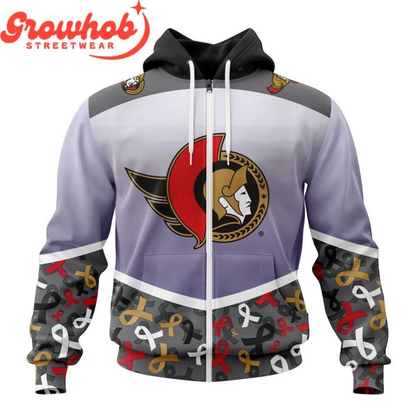 Ottawa Senators Fights Again All Cancer Hoodie Shirts