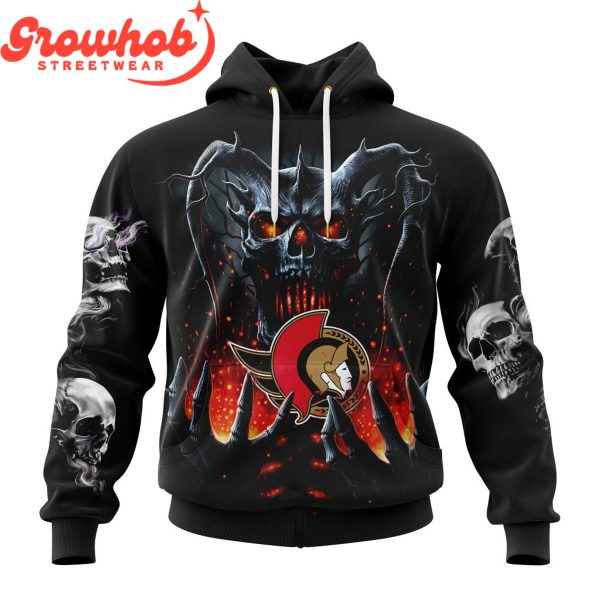 Ottawa Senators Skull Art Demon Hoodie Shirts