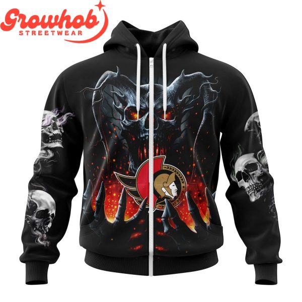 Ottawa Senators Skull Art Demon Hoodie Shirts