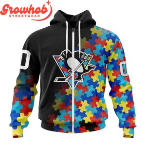Pittsburgh Penguins Autism Awareness Support Hoodie Shirts