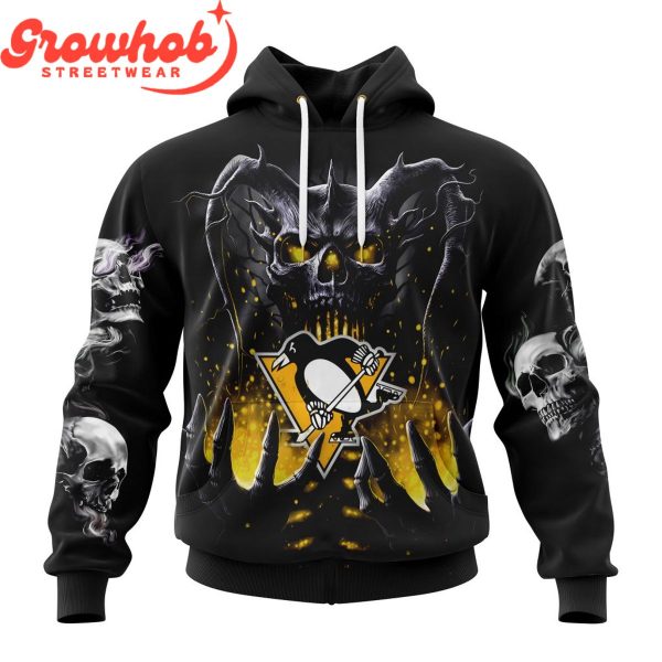 Pittsburgh Penguins Skull Art Demon Hoodie Shirts