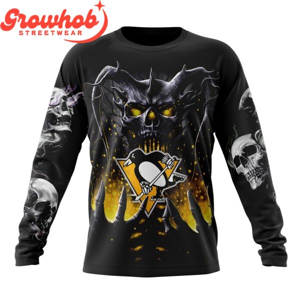 Pittsburgh Penguins Skull Art Demon Hoodie Shirts