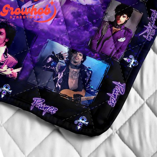 Prince Fan Love Fleece Blanket Quilt Purple