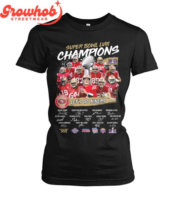 San Francisco 49ers Super Bowl LVIII Champions Let’s Go All Niners T-Shirt