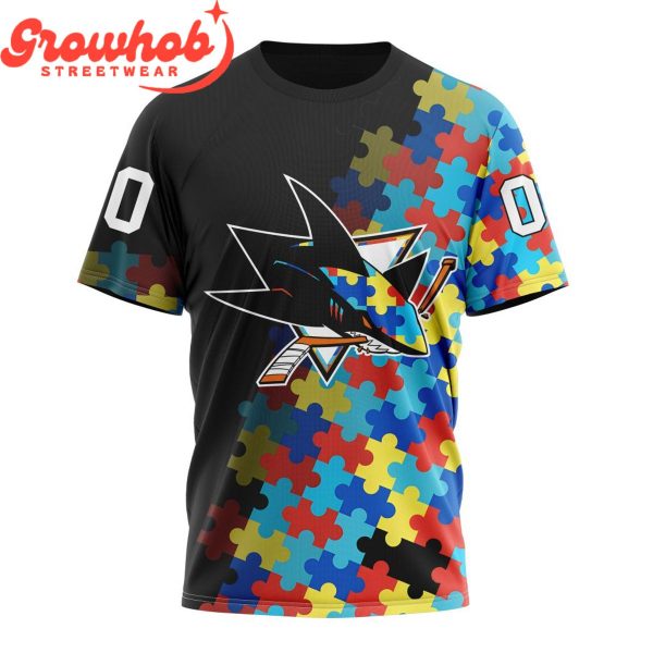 San Jose Sharks Autism Awareness Support Hoodie Shirts