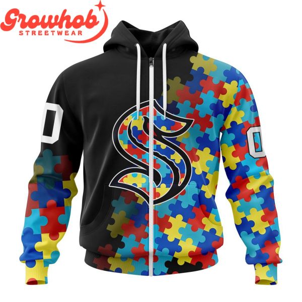 Seattle Kraken Autism Awareness Support Hoodie Shirts