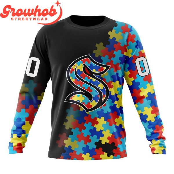 Seattle Kraken Autism Awareness Support Hoodie Shirts