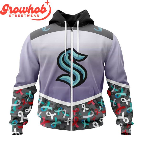 Seattle Kraken Fights Again All Cancer Hoodie Shirts