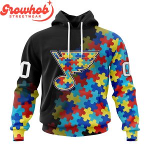 St. Louis Blues Autism Awareness Support Hoodie Shirts