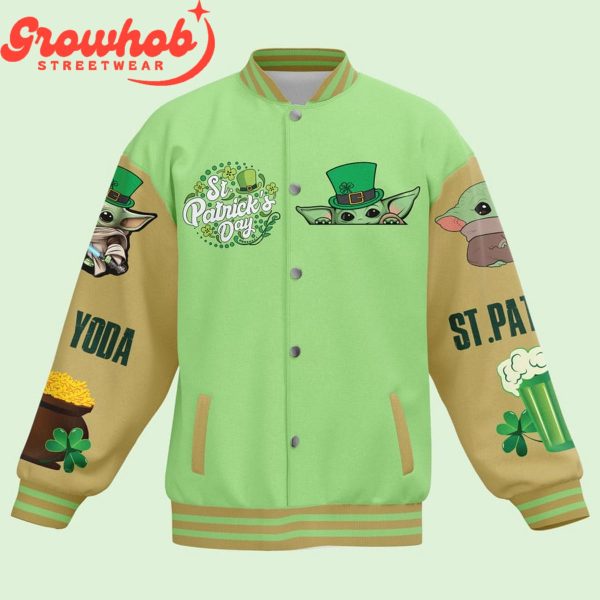 Star Wars Baby Yoda Fans Happy St. Patrick’s Day Baseball Jacket