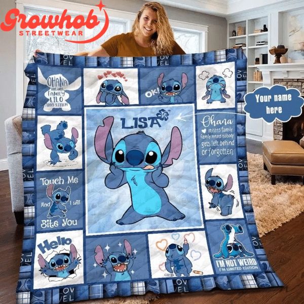 Stitch Lilo Touch Me And I Will Bite You Personalized Fleece Blanket Quilt
