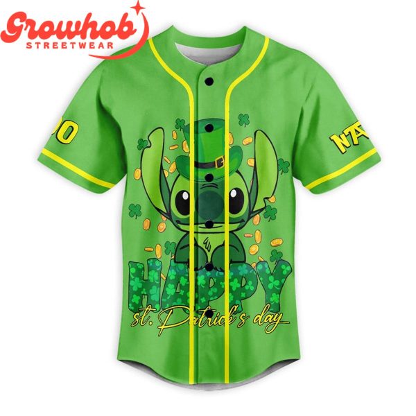 Stitch Lucky To Be Me Personalized Baseball Jersey