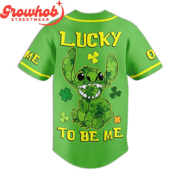 Stitch Lucky To Be Me Personalized Baseball Jersey