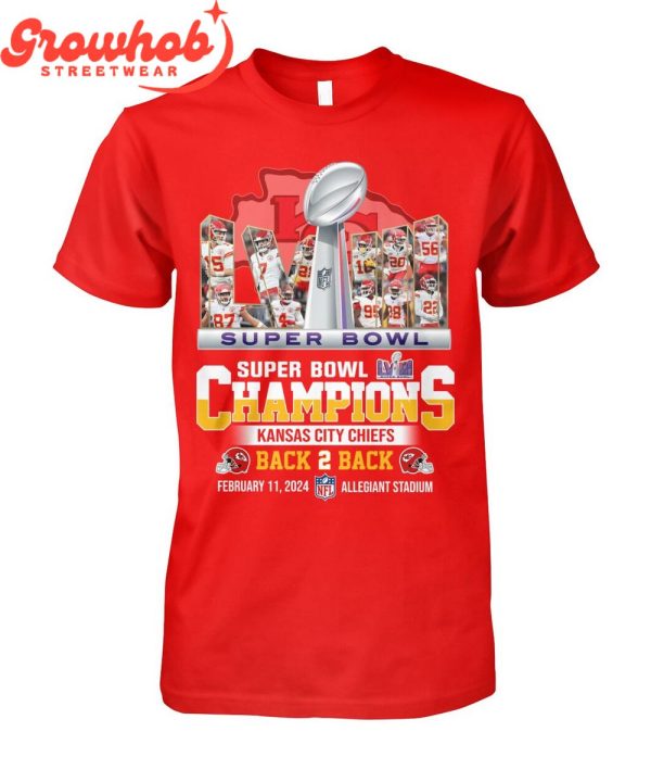 Super Bowl Kansas City Chiefs 2024 Back2back Champions T-Shirt