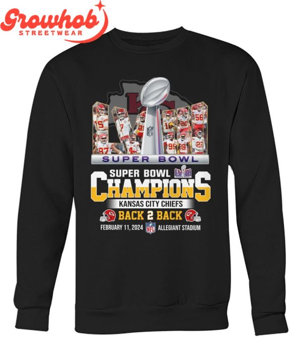 Super Bowl Kansas City Chiefs 2024 Back2back Champions T-Shirt