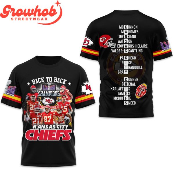 Super Bowl Kansas City Chiefs Back2back Champions 2024 Hoodie Shirts Black