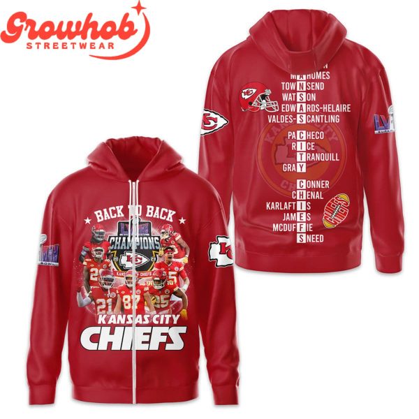 Super Bowl Kansas City Chiefs Back2back Champions 2024 Hoodie Shirts Red