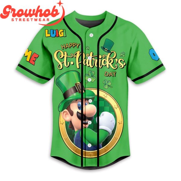 Super Mario Patrick’s Day Not Wearing Green Personalized Baseball Jersey