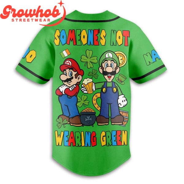 Super Mario Patrick’s Day Not Wearing Green Personalized Baseball Jersey