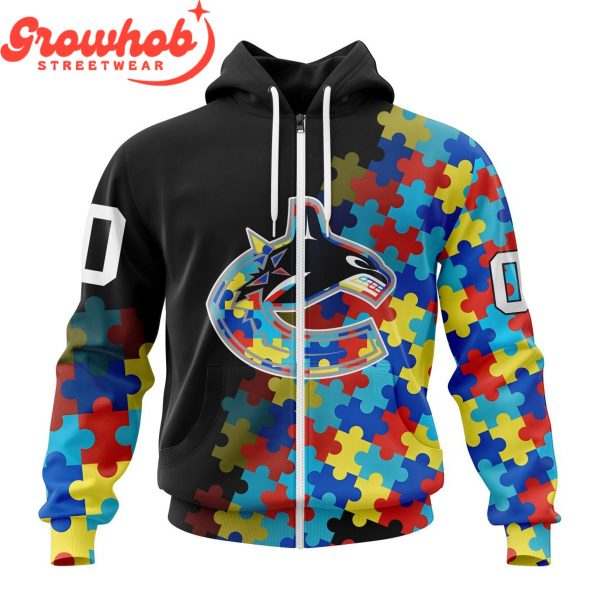 Vancouver Canucks Autism Awareness Support Hoodie Shirts