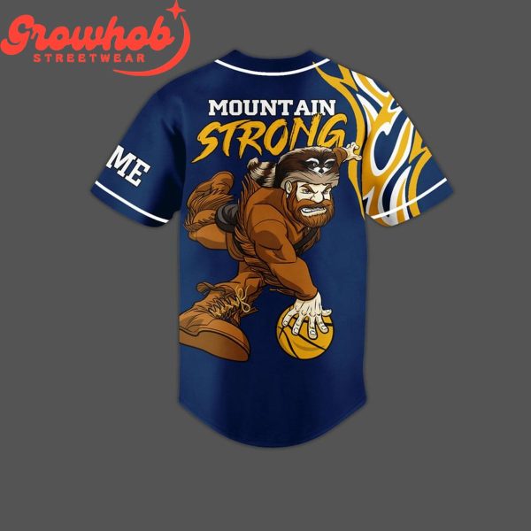 West Virginia Mountaineers Mountain Strong Personalized Baseball Jersey