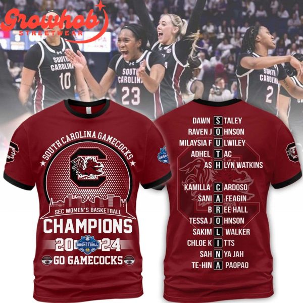 2024 South Carolina Gamecocks SEC Champions Celebrating Hoodie Shirts Red