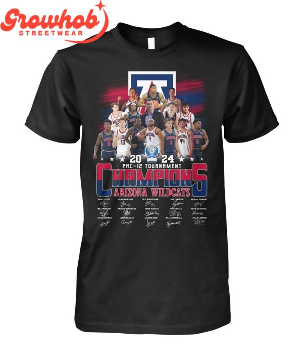 Arizona Wildcats 2024 PAC-12 Tournament Champions  T-Shirt