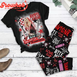 Avril Lavigne Punk Princess Black Design Fleece Pajamas Set