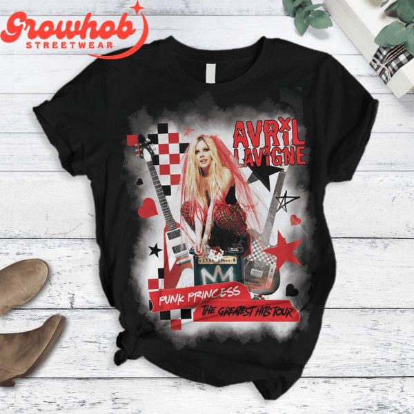 Avril Lavigne Punk Princess Black Design Fleece Pajamas Set