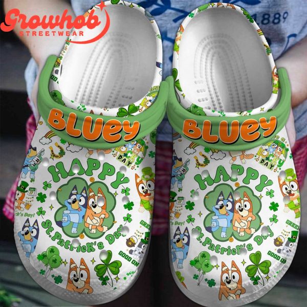 Bluey Happy St. Patrick Day With Friends Crocs Clogs