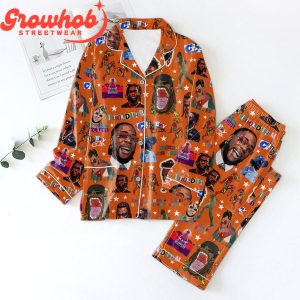 Burna Boy I Need Igbo And Shayo Fan Orange Design Polyester Pajamas Set