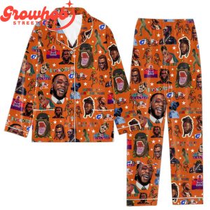 Burna Boy I Need Igbo And Shayo Fan Orange Design Polyester Pajamas Set